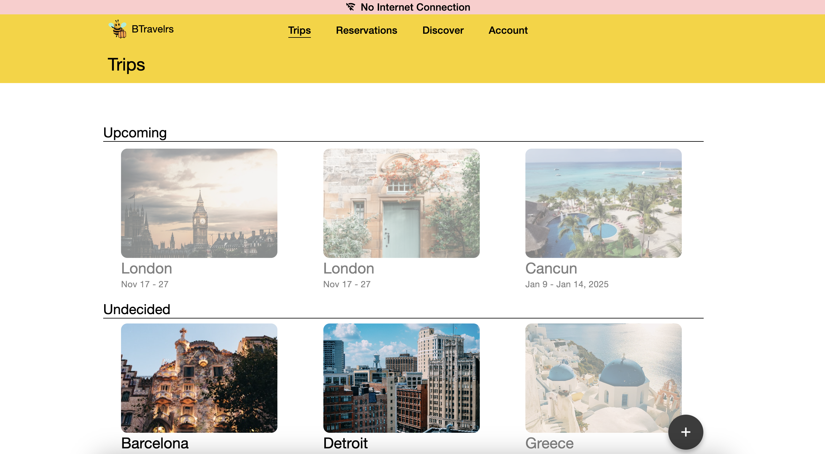 Trips in Offline mode on Web